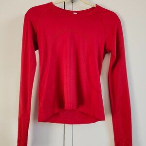 Lululemon Swiftly Tech Long Sleeve Crew Crop– Size 6, Red, Excellent Condition